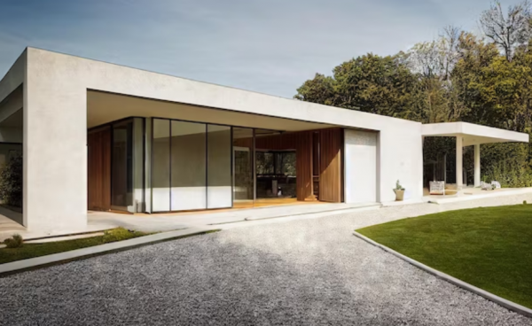 Villa minimalis dengan atap datar